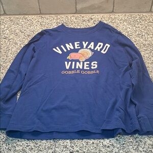 Vineyard Vines Blue Gobble Gobble Long Sleeve Tee